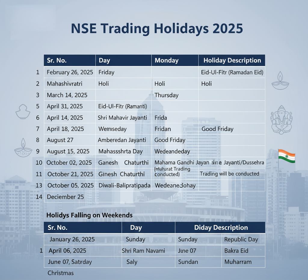 NSE holidays 2025